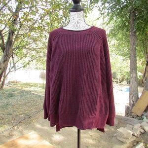 Ellen Tracy Burgundy Chunky Warm Sweater